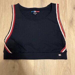Tommy Hilfiger Sport Navy Logo Trim Sports Bra Top Size L